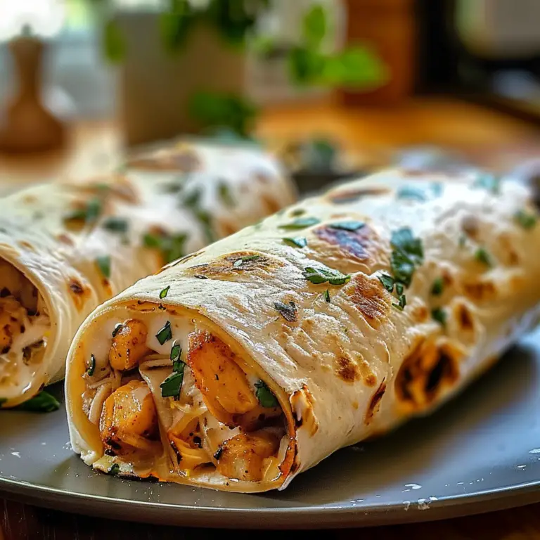 Cheesy Garlic Chicken Wraps
