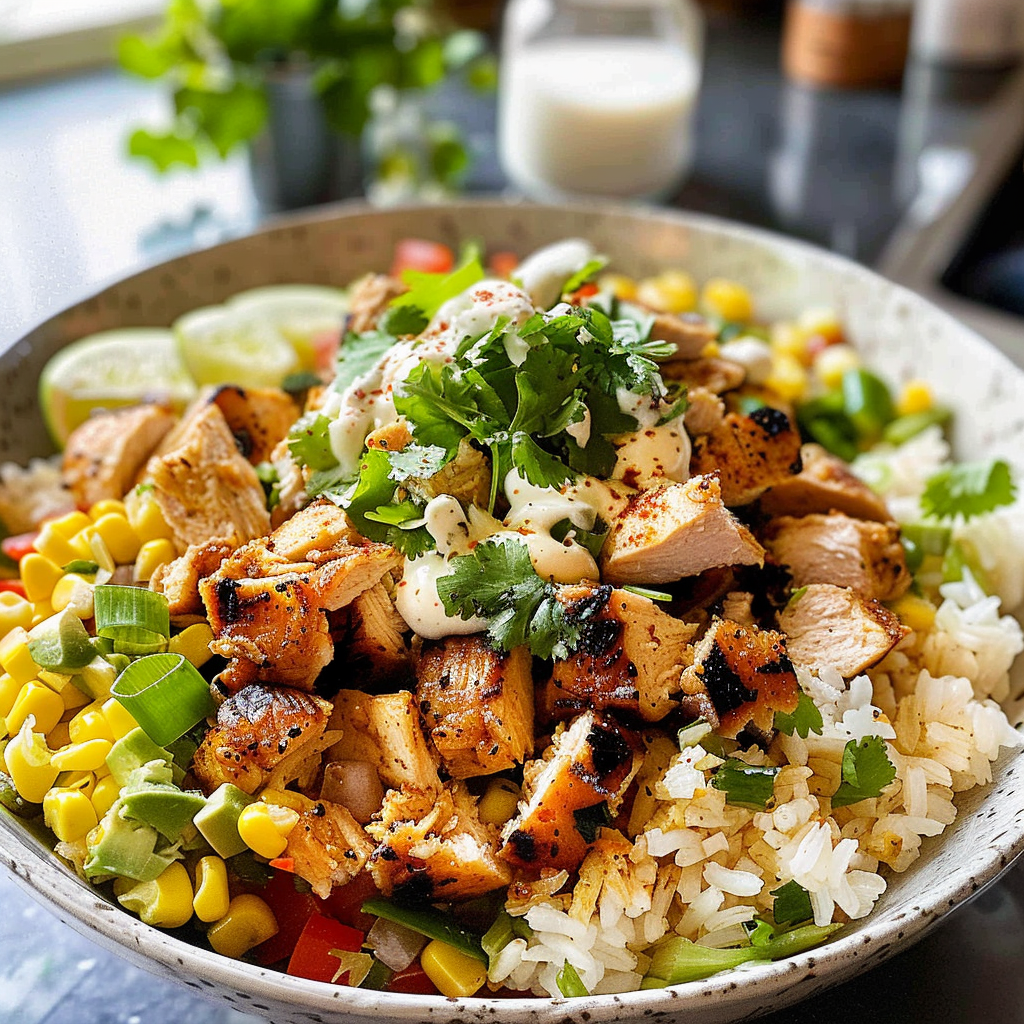 Street Corn Chicken Rice Bowl