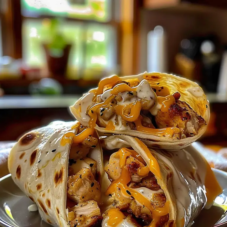 Cheesy Garlic Chicken Wraps on a Plate