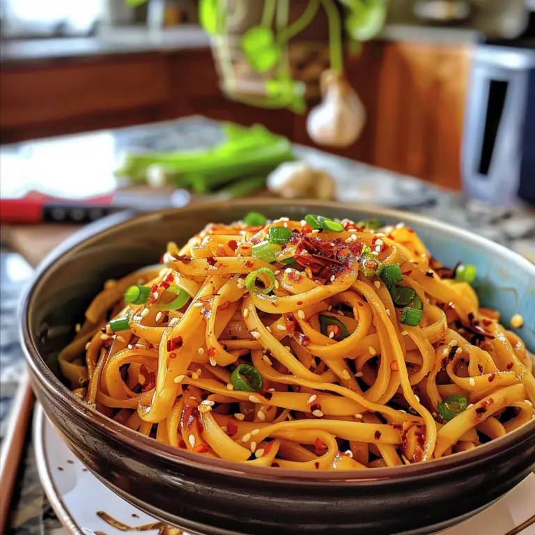 Garlic Chili Oil Noodles Dish
