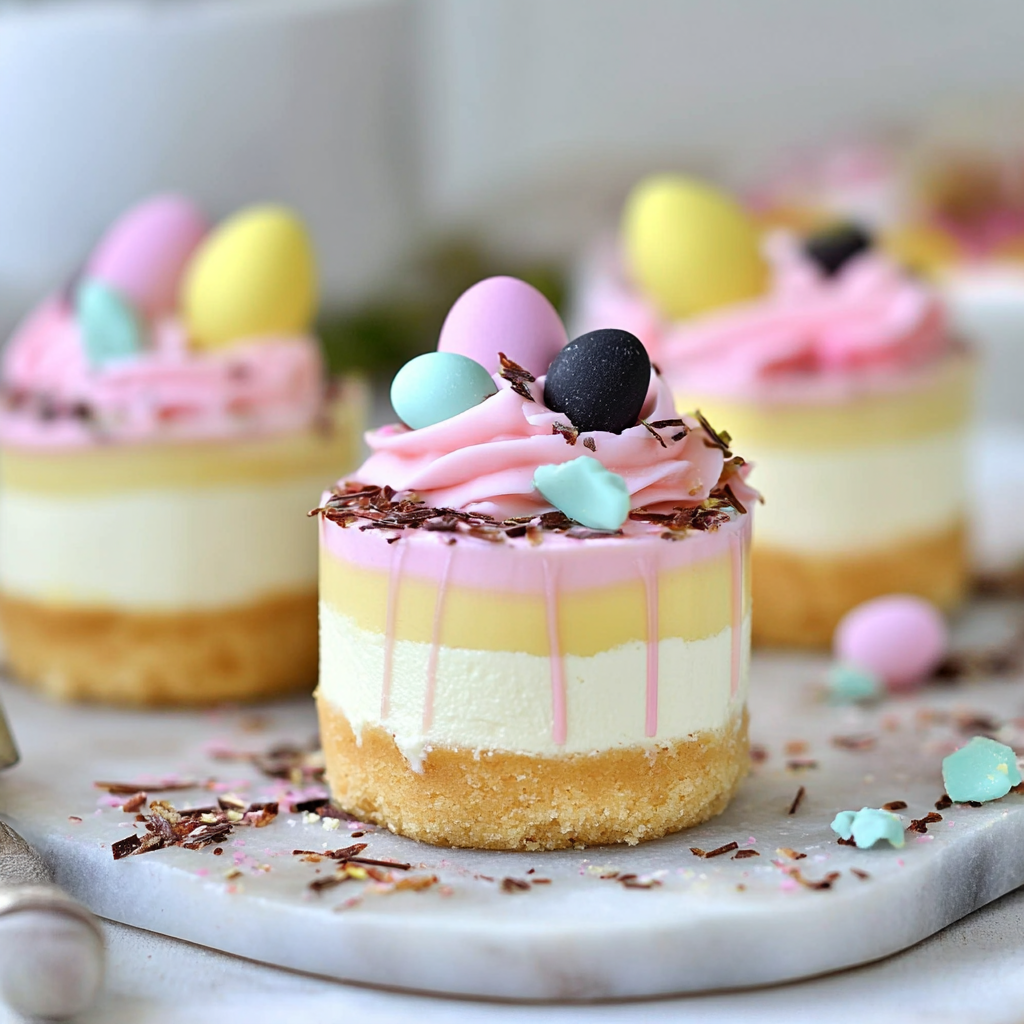 Easter No-Bake Mini Cheesecakes