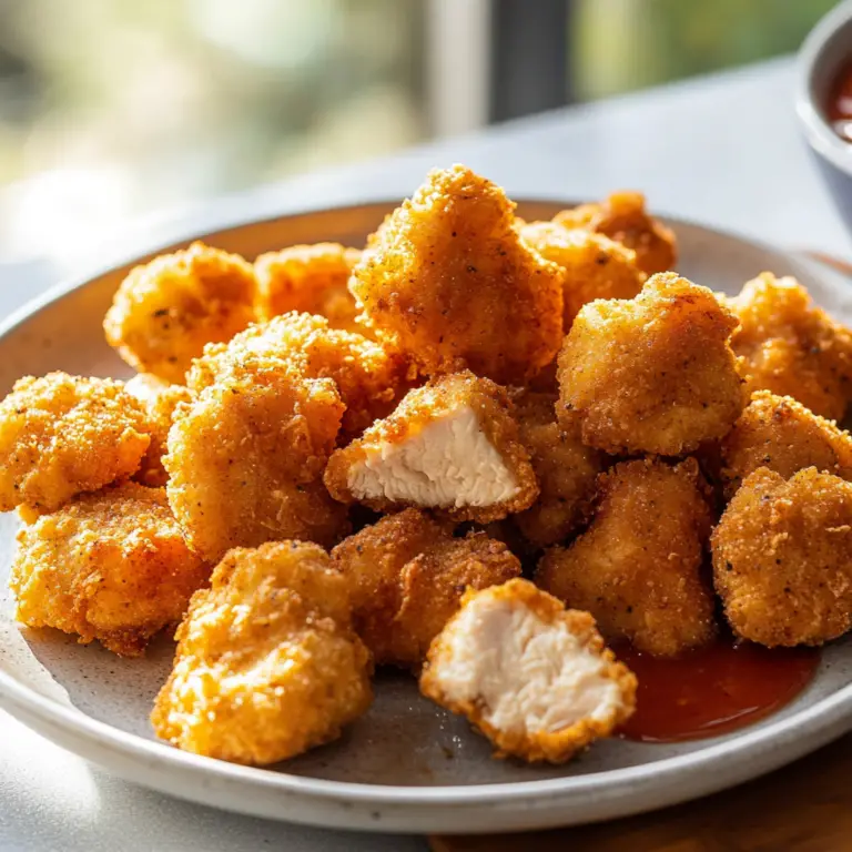 Homemade Chicken Nuggets on a Plate