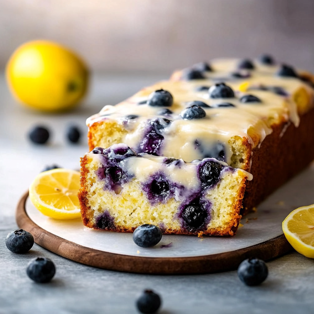 Lemon Blueberry Yogurt Loaf Freshly Baked