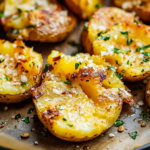Garlic Parmesan Smashed Potatoes
