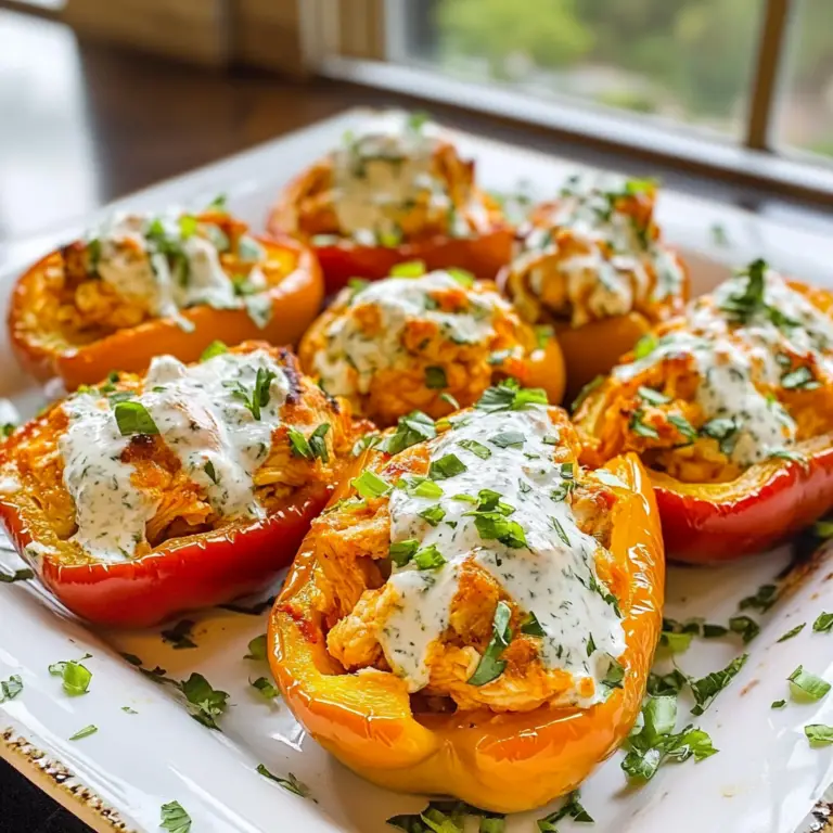 Buffalo Chicken Stuffed Peppers