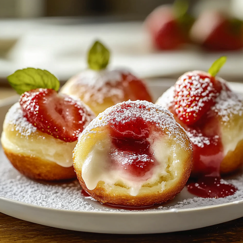 Strawberry Cheesecake Donut Holes