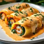 Shrimp & Spinach Stuffed Pasta Rolls Recipe