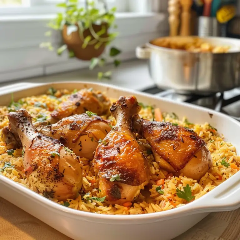 Baked Chicken Legs & Rice