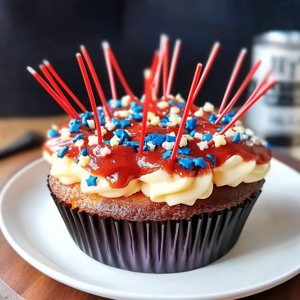 Colorful Fireworks Cupcakes