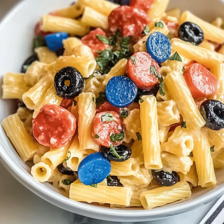 Red White and Blue Pasta Salad