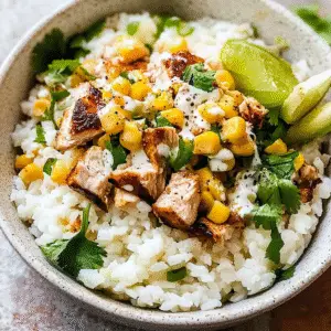 Street Corn Chicken Rice Bowl