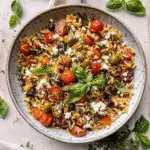 Greek Orzo with Tomatoes, Olives & Feta