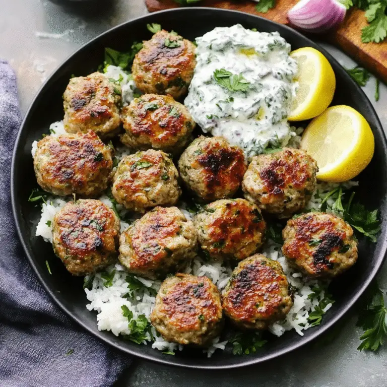 Greek Turkey Meatballs with Tzatziki Sauce Recipe