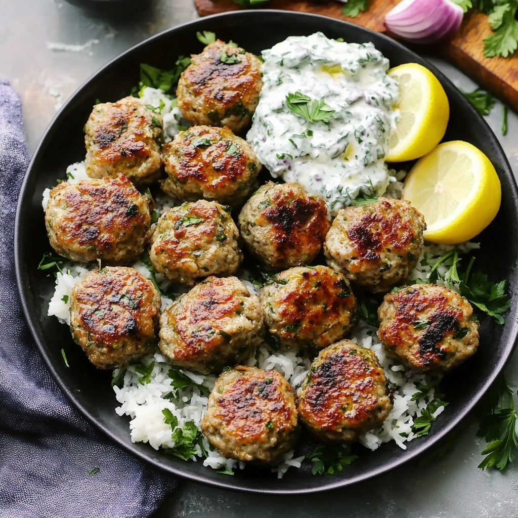Greek Turkey Meatballs with Tzatziki Sauce Recipe