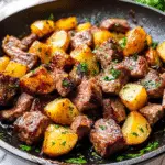Garlic Butter Steak Bites and Potatoes Recipe