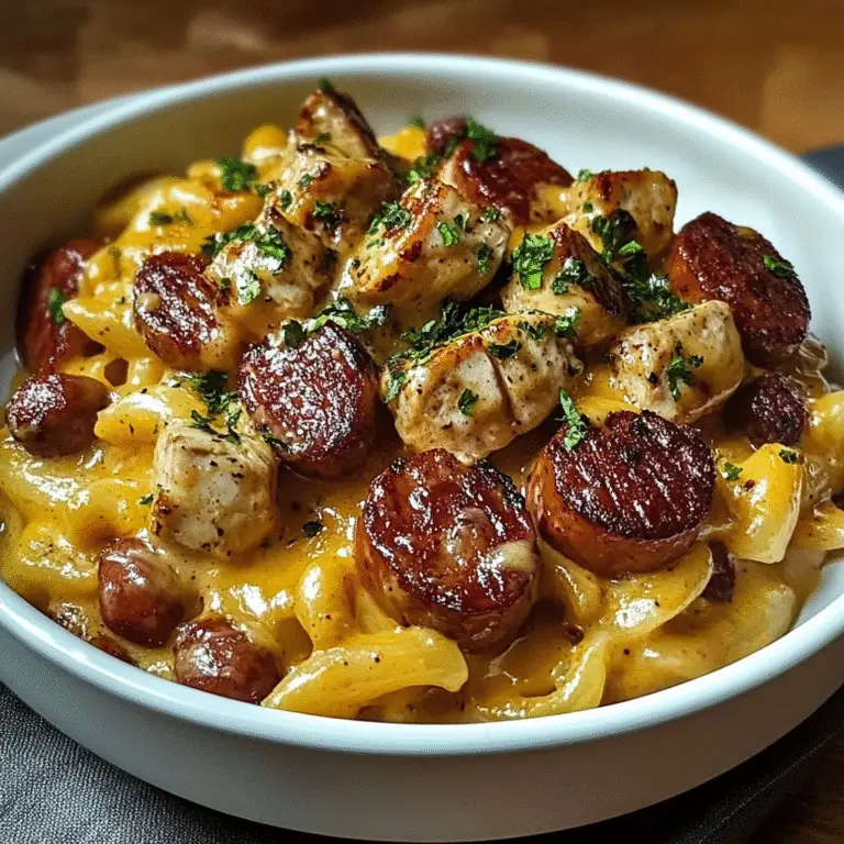 One-Skillet Creamy BBQ Chicken & Sausage Pasta