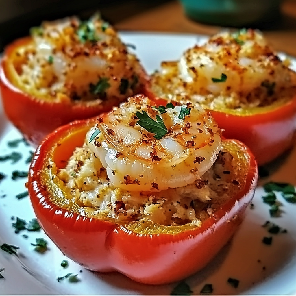 Crab and Shrimp Stuffed Bell Peppers Recipe
