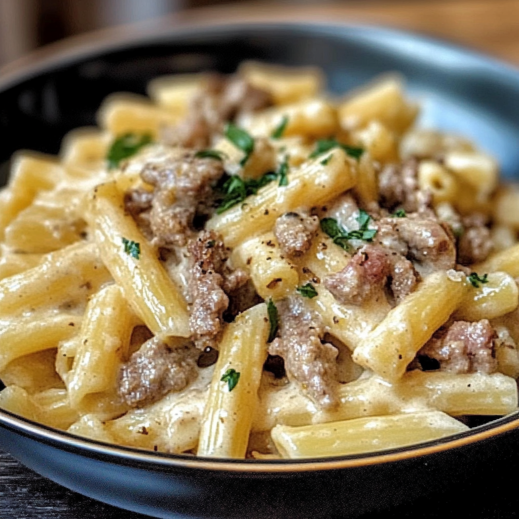One-Pot Creamy Spicy Garlic Butter Steak & Pasta