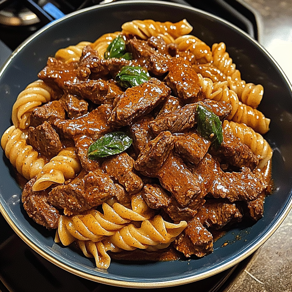 One-Skillet Buffalo Ranch Steak & Pasta: