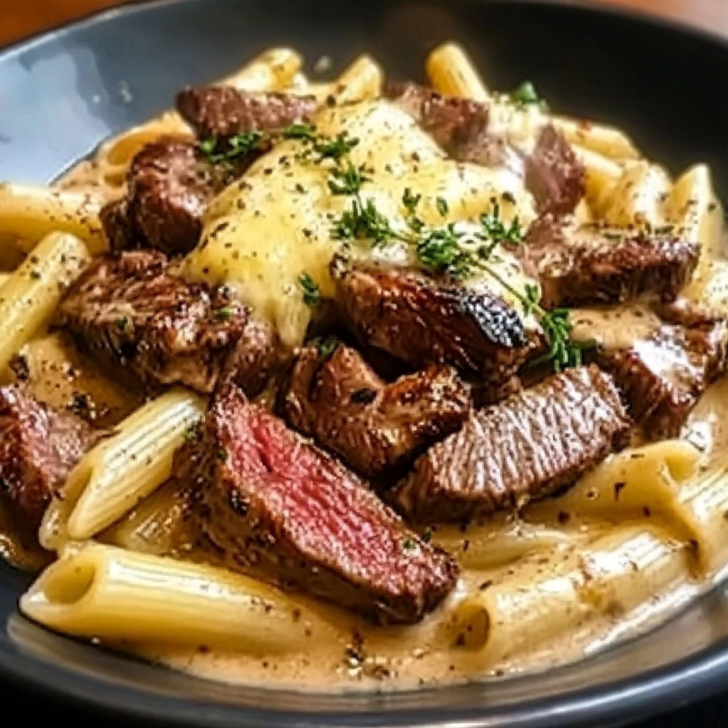 Creamy Ranch Steak & Mozzarella Pasta Recipe