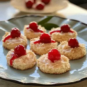 Cherry Topped Coconut Macaroons Recipe