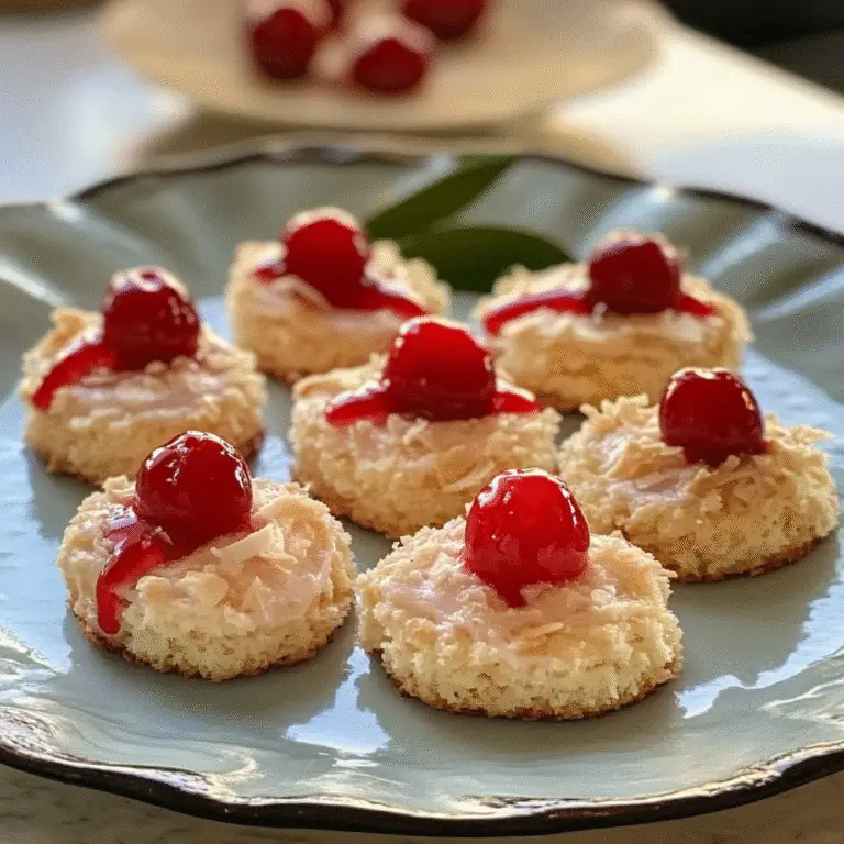 Cherry Topped Coconut Macaroons Recipe