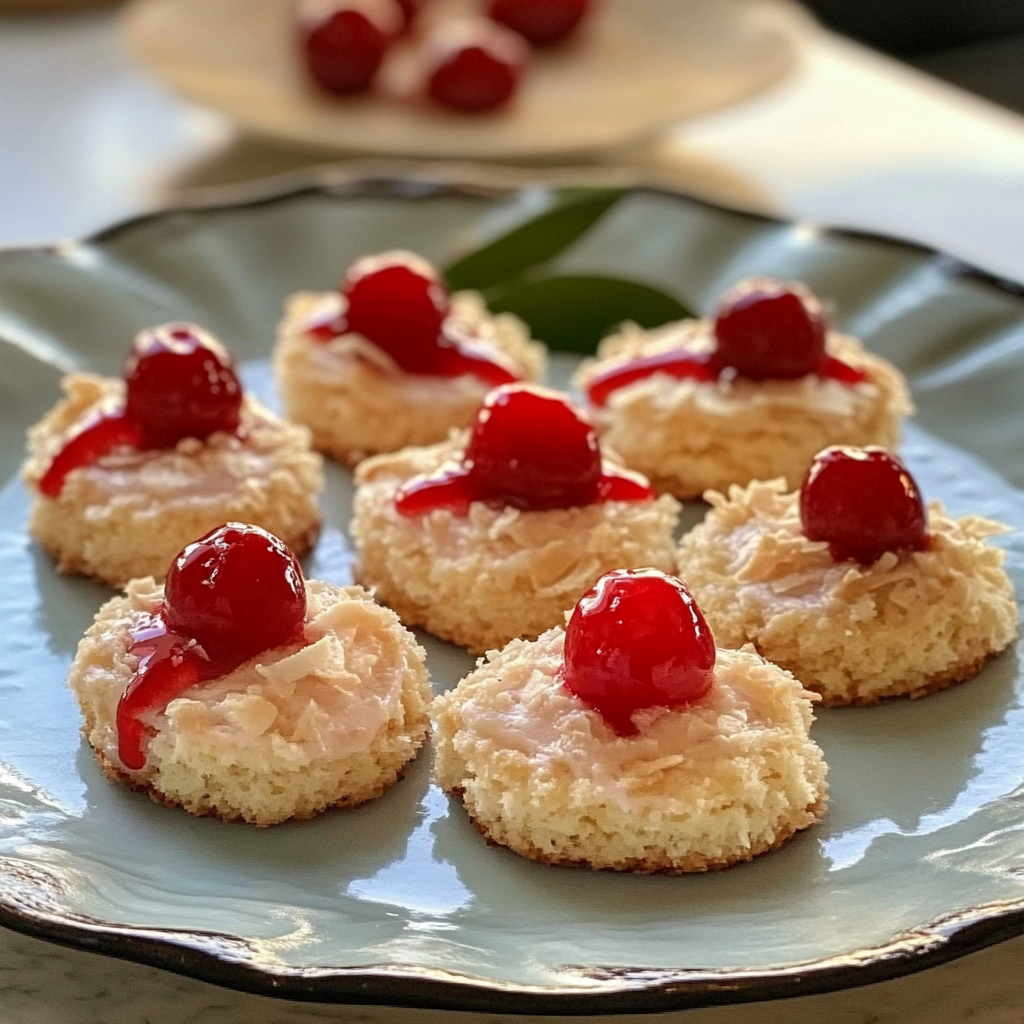 Cherry Topped Coconut Macaroons Recipe