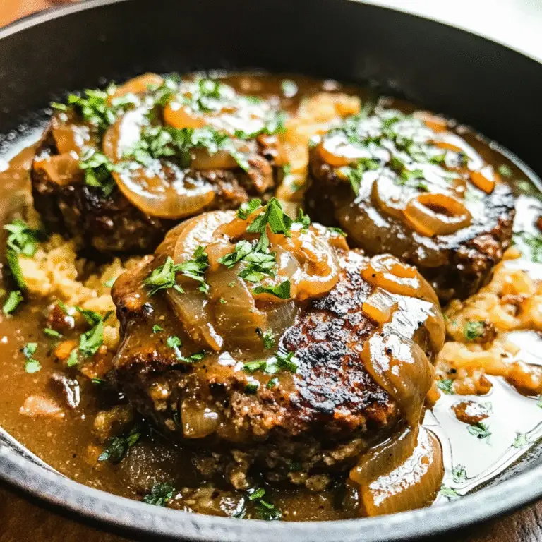Hamburger Steaks with Onion Gravy Recipe