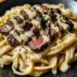 Cajun Steak & Mozzarella Alfredo Pasta