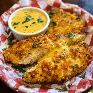 Baked Chicken Tenders with Creamy Mustard Dip Recipe