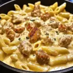 One-Pan Creamy Cheddar Sausage Chicken Pasta