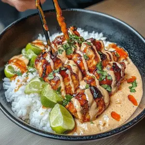 Sweet Chili Chicken Bowl with Coconut Lime Drizzle