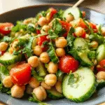 Cucumber Tomato Chickpea Salad Recipe