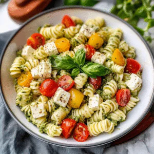 Pasta Salad with Pesto & Mozzarella Recipe
