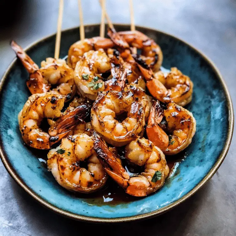 Honey Garlic Grilled Shrimp Skewers Recipe