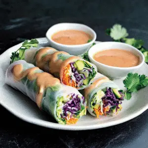 Rainbow Summer Rolls with Peanut Sauce Recipe