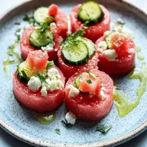 Watermelon Feta Cucumber Bites Recipe