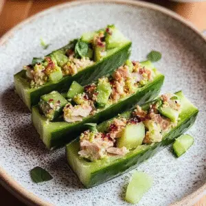 Fresh Avocado Tuna-Stuffed Cucumber Boats Recipe