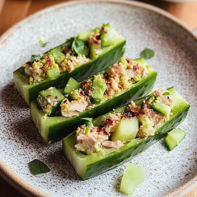 Fresh Avocado Tuna-Stuffed Cucumber Boats Recipe