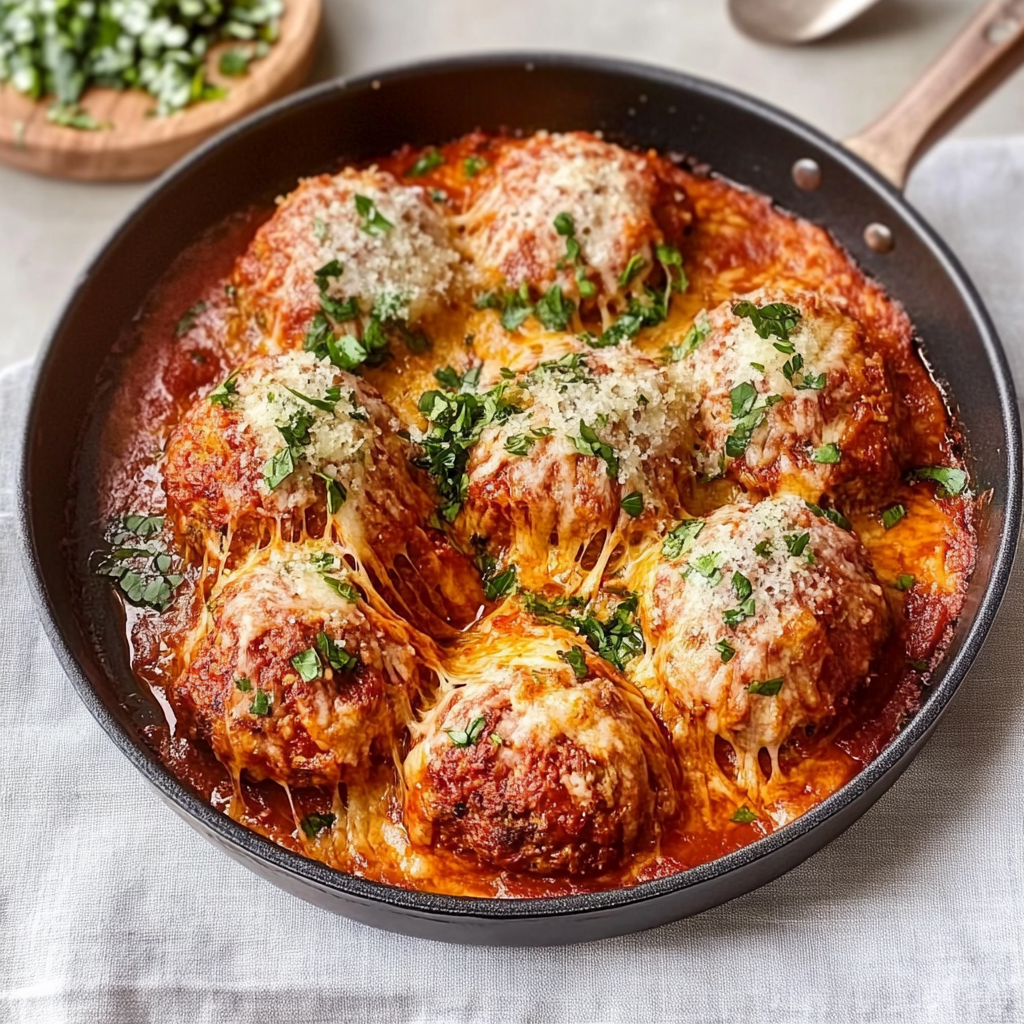 Cheesy Chicken Parmesan Meatballs