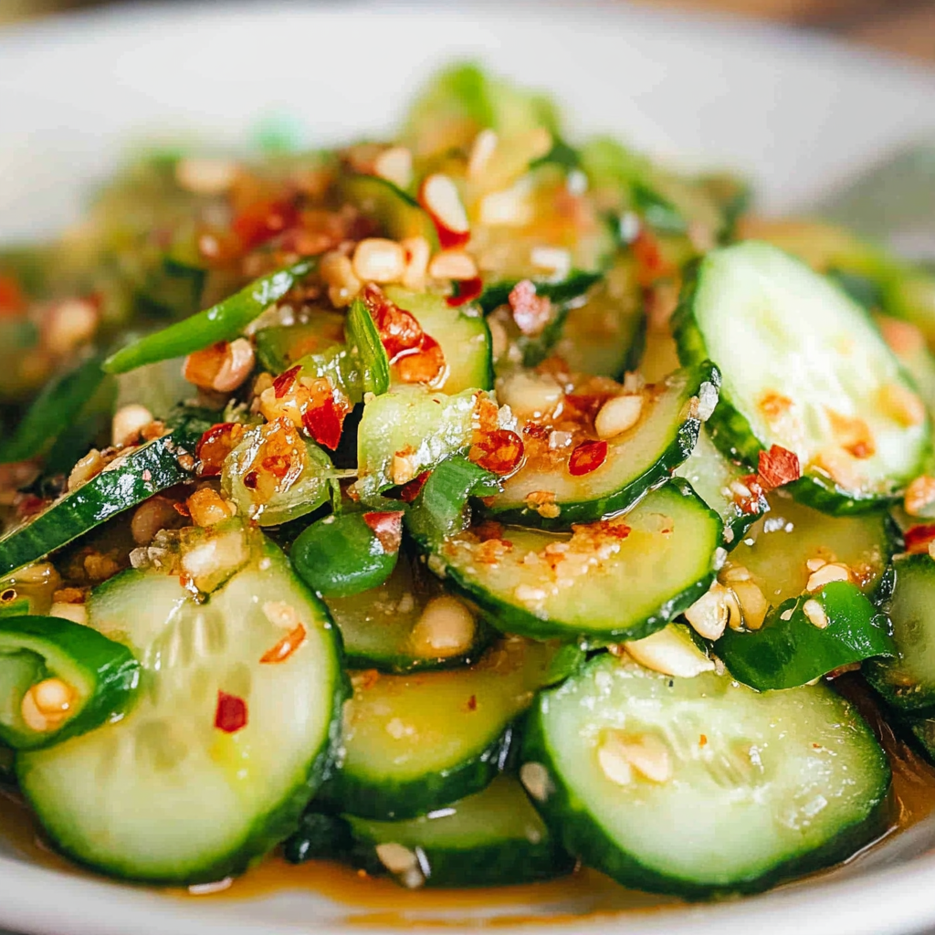 Quick Pickled Cucumber Salad with Chili Flakes