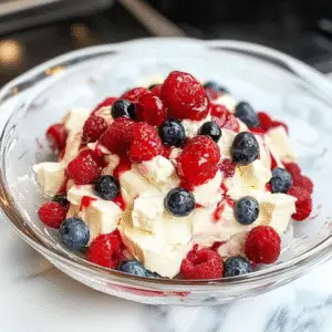 Red, White and Blue Cheesecake Salad Recipe