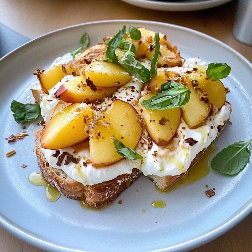 Peach & Ricotta Toast Recipe