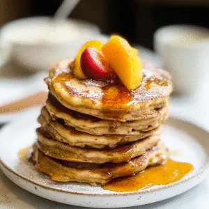 Caramelized Peach Pancakes