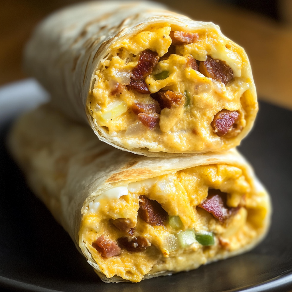 Bacon Egg Cheese Breakfast Burrito Recipe
