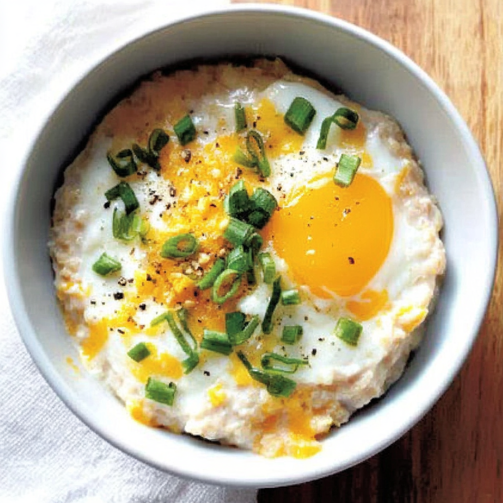 Creamy Savory Oatmeal with Egg