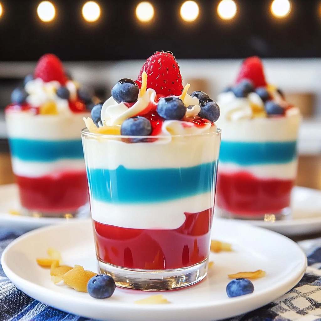 Red, White, and Blue Jello Cups Recipe