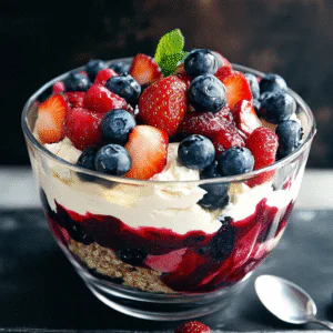 Oreo Trifle with Blueberries & Strawberries