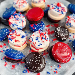 Red, White, and Blue Mini Oreo Pies Recipe