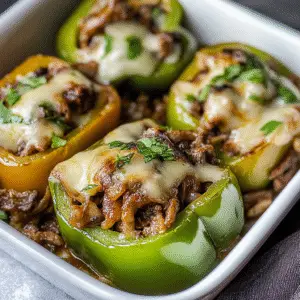 Keto Philly Cheesesteak Stuffed Peppers Recipe